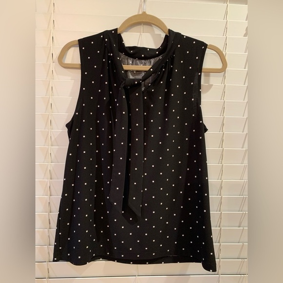 Talbots Tops - Talbots Outlet Sleeveless Top With Black And White Print With Tie Front PM